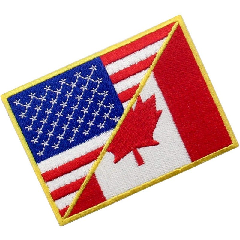 USA American United State Canada Flag Patch Embroidered Applique Iron