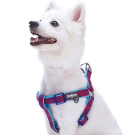 Blueberry Pet 2 Colors Soft & Comfy Step-in Urban Chic Diamond Pattern Padded Dog Harness, Chest Girth 15.5" - 19.5", Bold Red, Small, Adjustable Harnesses for Dogs