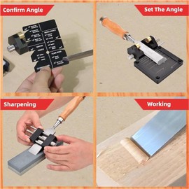 Honing Guide System, Aluminum Alloy Chisel Sharpening Jig, Adjustable Woodworking Sharpener Bracket Angle Fixture with Dual Roller for 5/32in-3in Chisel, Applicable for Woodworking