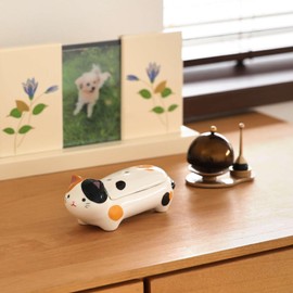 Yamako Incense Plate, Horizontal Lay One, Incense Stand, Ash Free, Stylish, Cats, Trimmer Cats, Mini Incense Plate, Incense Burner, Buddhist Altar, Small, Ceramic