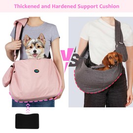Ownpets Pet Dog Sling Carrier Bag Adjustable Padded Strap Dog Hand Free Safe Mesh Pet Carrier for Small Medium Dog Cat, Fit 10lbs up to 20 Pounds, Pink