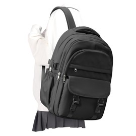Cypak Preppy Black Middle School Backpack for Teens Girls Boys Waterproof Backpack with Lots of Pockets College Backpack for Women Men Cute School Bag for Students