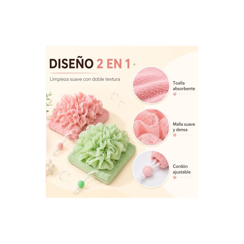 Juego Esponjas Baño Esponja Suave Cuadrada Exfoliación Limpieza Profunda Adecuado