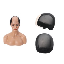 Qilix Women Lace Wig Grip Cap，Adjustable & Reinforced Lace Wig Grip Band by Hairline, Comfortable and Secure Glueless Velvet Headband, （light'brown black） (Brown)