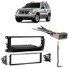 Compatible with Jeep Liberty 2002 2003 2004 2005 2006 2007 Single DIN Stereo Harness Radio Install Dash Kit Package