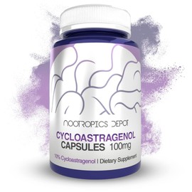 Nootropics Depot Cycloastragenol 10% Capsules | 100mg | 30 Count | Astragalus membranaceus | Cellular Health, Immune Support, Lengthens Telomeres