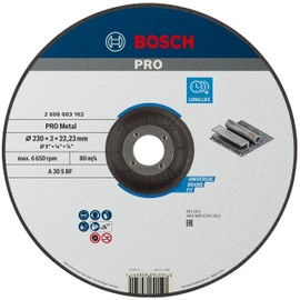 Bosch Professional 1x Standard for Metal Cutting Disc (for Metal, Ø 230 x 3 x 22,23 mm, Depressed Centre, Accessory Angle Grinder)