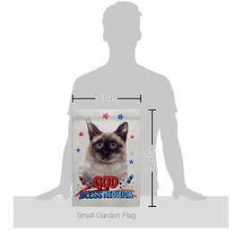 Breeze Decor Patriotic Siamese Garden Flag Set Mailbox Hanger Cat Kitten Meow Spoiled Paw Fur Pet Nature Farm Animal Creature House Banner Small Yard Gift Double-Sided, Made in USA
