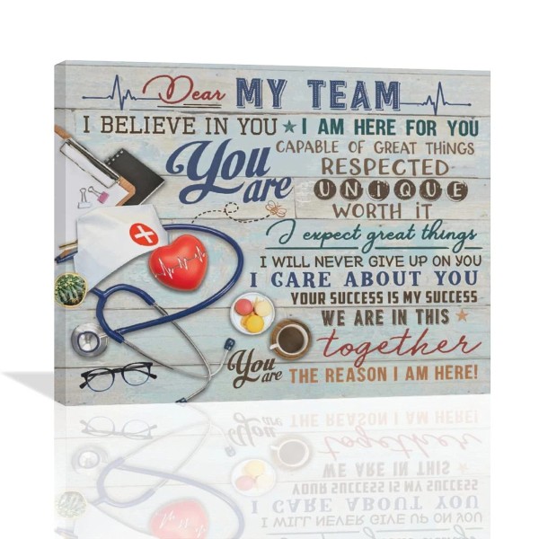 citari In This Office Canvas Wall Art Nurse Cap Stethoscope