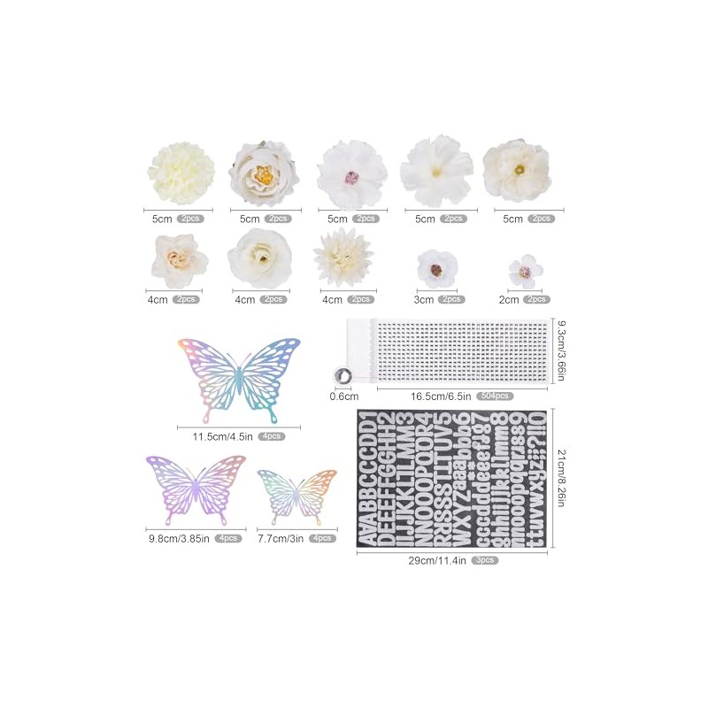 42 Pcs Graduation Hat Decorations Kit Includes 20Pcs Purple Decorative