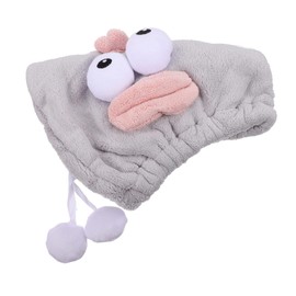 Healeved Absorbent Coral Fleece Hair Drying Cap for Women Men Lightweight Quick Dry Hair Wrap Hat for Bathing and Travel Soft Durable Gray