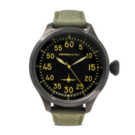 chotovelli Men’s Tool Pilot Watch with Green Canvas Strap 3400.4