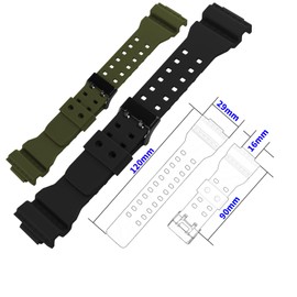 Topuly 16mm× 29mm Resin Watch Band Compatible for Casio G-shock 10536683 GA-700UC GA-700 Strap Wirstband accessories replacement for Men and Women, Army Green