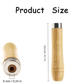 Ruikcoll Pack of 15 Wooden File Handles, File Handle with Strong Metal Collar, for Carpenters, Woodworking, Length 105 mm, Tool Maintenance 6 mm Hole