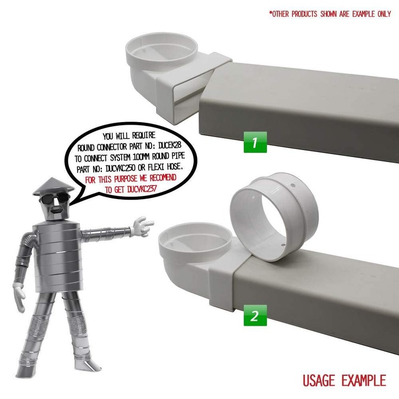 Kair Elbow Bend Adaptor 110mm x 54mm to 100mm -