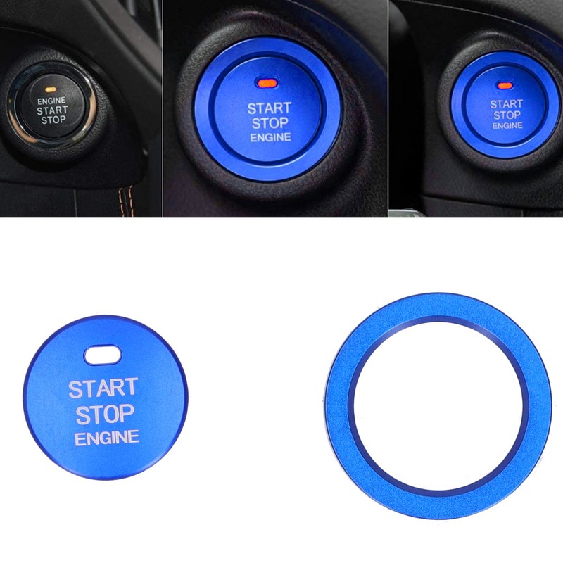 Fydun Engine Start Ring Stickers, 2 Pcs Aluminum Alloy Engine
