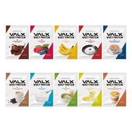 VALX バルクス ホエイ プロテイン チョコレート風味 ベリー風味 バナナ風味 杏仁豆腐風味 ロイヤルミルクティー風味 カフェオレ風味 ヨーグルト風味 抹茶風味 レモネード風味 キャラメルマキアート風味 Produced by 山本義徳 個包装 30g 10個セット コンプリートセット お試し 国内製造