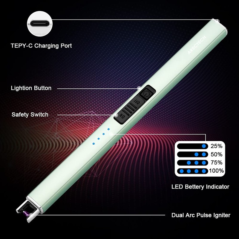 ARECTECH Electric Candle Lighter with Type-C Cable Birthday Gift for
