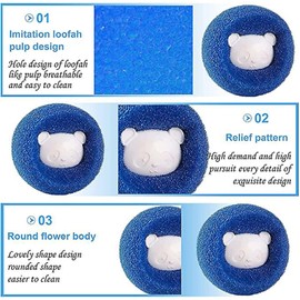 Pet Hair Remover Washing Machine, Lint Balls for Washing Machine, Hair Catcher for Washing Machine, Lint Remover Washing Machine, Cat Hair Remover, Removes Pet Hair & Lint (Blue)
