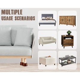 Wood Bed Furniture Risers Blocks - 3 inch Set of 4 Bed Risers, Heavy Duty Solid Wood Round Risers, Sofa Riser with Non-Slip Pad, Create Storage Space and Easy Cleaning for The Sweeper