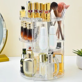 Organizador Giratorio 360° Para Maquillaje Y Cosméticos Clear