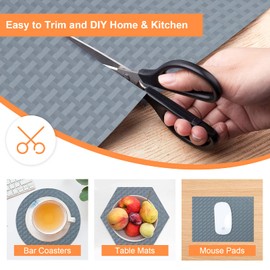 Shelf Liners for Kitchen Cabinets Refrigerator Liners Waterproof & Oil-Proof Kitchen Cupboard Liner Non-Slip Drawer Mats EVA Material Non Adhesive Fridge Mats for Shelves 11.8 x 59 Inches