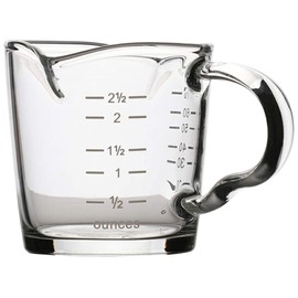 Cabilock Double Spouts Espresso Shot Glass Cup with Scale Temperature Resistant Glass Measuring Cup with Pouring Handle
