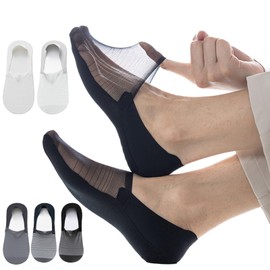 JK Home 5 Pairs No Show Socks for Men 5-9, Mesh Hollow Out Moisture Wicking Control Breathable Athletic Socks Invisible Ice Silk Thin Low Cut Non Slip Socks for Flats Boat Sneaker A