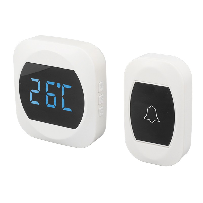Wireless Doorbell Temperature Digital Display 4 Level Volume Adjustment Waterproof