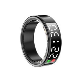 Smart Ring, Health Smart Ring for Women Men w/Sleep Heart Rate Blood Oxygen Ring Monitor Waterproof Fitness Tracker Pedometer Calories Step Counter, Black #11