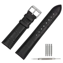 Genuine Leather Watch Strap, Replacement Strap for Watches, Black, Brown, 18 mm, 19 mm, 20 mm, 21 mm, 22 mm, 19mm