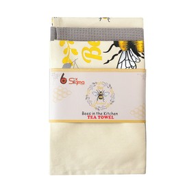 SiXsigma Sports Bumble Bee Social Tea Towels 100% Cotton Decorative Kitchen Cooking Dish Linen Cooking BBQ Pack of 3- Novelty Grill Bake Ware gifts for Bumble Bee lovers