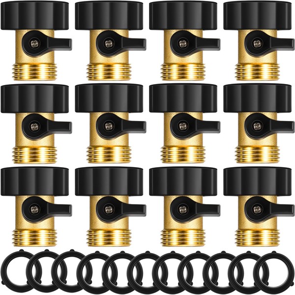 Tudomro 12 Pack Heavy Duty Brass Shut off Valve Garden