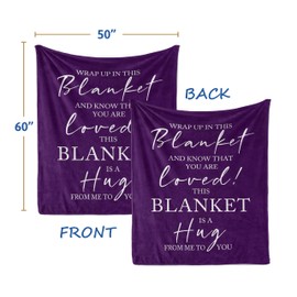 Butonus Get Well Gifts for Women After Surgery, Birthday Gifts for Women, Thinking of You Gifts for Women, Inspirational Encouragement Healing Gifts for Women, Purple Hug Blanket 60"X50"