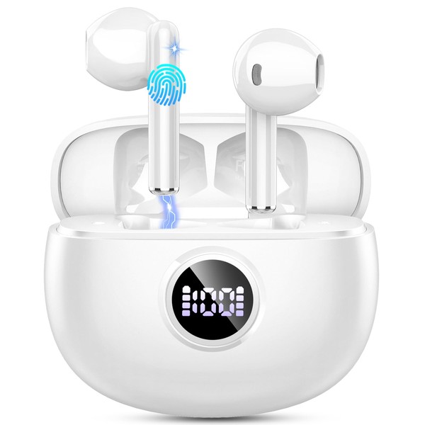 Wireless Earbuds, Bluetooth 5.3 Headphones with ENC Noise Cancelling Mic,
