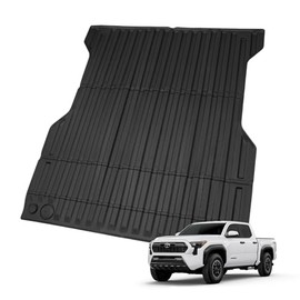 Tapete para cajuela para todo clima para Toyota 2024 2025 Tacoma de 5 pies, ajuste personalizado, antideslizante, impermeable, forro de carga 3D TPE para Tacoma 2024 2025 | Cama de 5 pies
