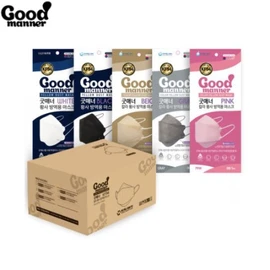 GOOD MANNER Color Yellow Dust Mask KF94 #Large 100ea (5ea*20packs), Color:Gray