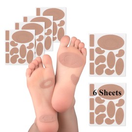Moleskin for Feet, Adhesive Moleskin Padding, Moleskin Pads for Feet, Shoes, Toes, Heel | Blister Prevention Tape Patch (6 Sheets - 66 Pieces Total)