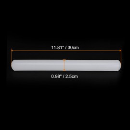 sourcing map 2pcs Fondant Rolling Pin PP 30cm x 2.5cm Non Stick for Baking White