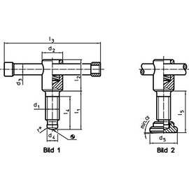 HALDER Toggle screws, DIN 6306 with loose toggle / without pressure piece, shape D, d1 = M10 / l1 = 40 mm, 24500.0010
