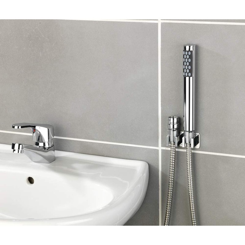 Wenko Wash Basin Shower with Dual Hooks, Glossy Chrome