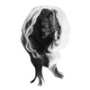 Black and White Short Wavy Wig Women Cosplay Party Shoulder
