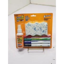 Scrub Daddy Lot of 2 Scrub Daddy Eraser Mommy 10X w/ Scrubbing Gems 6 Piece Dry Erase Kit