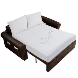 Kingnex Waterproof Sleeper Sofa Queen Mattress Protector 60x72 | Fitted Cover with Up to 8 inch Deep Pocket for Pull Out Sofa Bed, Soft Bamboo Viscose Smooth Jersey Surface