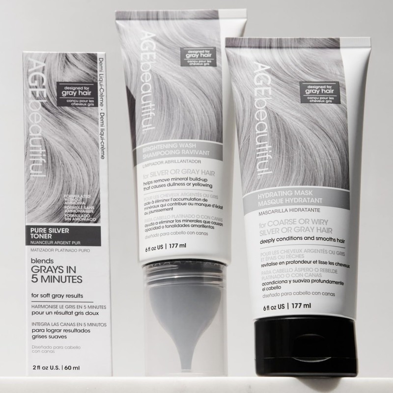 AGE beautiful Brightening Wash Shampoo for Silver or Gray Hair,