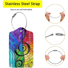 2 Pack Music Note Luggage Tags for Suitcases, Cool Leather Luggage Tag for Travel, Bag Tag Privacy Name ID Card Bag Labels for Friends Adults Kids Tourists