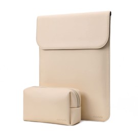 MOSISO Funda Protectora Compatible con MacBook Air 13 M2 A2681 M1 A2337 A2179 A1932/Pro 13 M2 M1 A2338 A2251 A2289 A2159 A1989 A1706 A1708,Piel Gamuza Sintética Caso con Bolsa Pequeña,Albaricoque