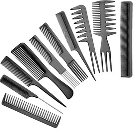 Peine Peluqueria Kit Profesional Barberia Estlista Belleza Cuidado Capilar 10pzs                                                                      