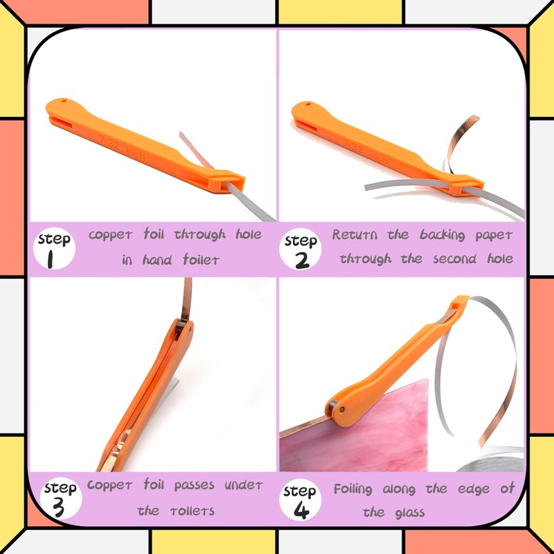 7/32" Copper Foil Hand Foiler, Hand Foiler for Stained Glass,