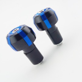 OKSTNO Motorcycle 7/8" Brake Clutch Slider Handle Bar Grip End Cap 2 Pcs (Blue)
